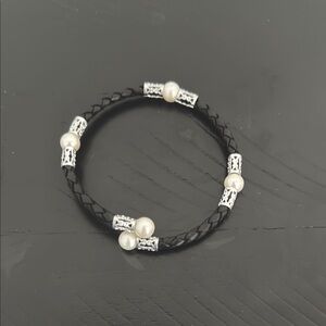 Elegant Black and Silver Braided Bracelet